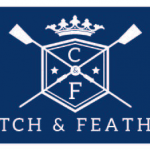 catch and feather blue background